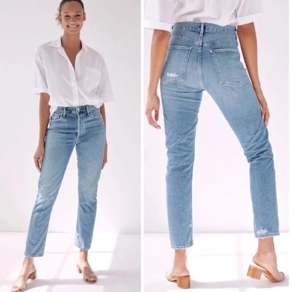 Agolde FEEL GOOD Jeans Button Fly Skinny cropped sz‎ 26